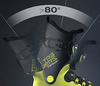 Bis zu 80° Schaftrotation sind beim Fischer Travers Stiefel möglich