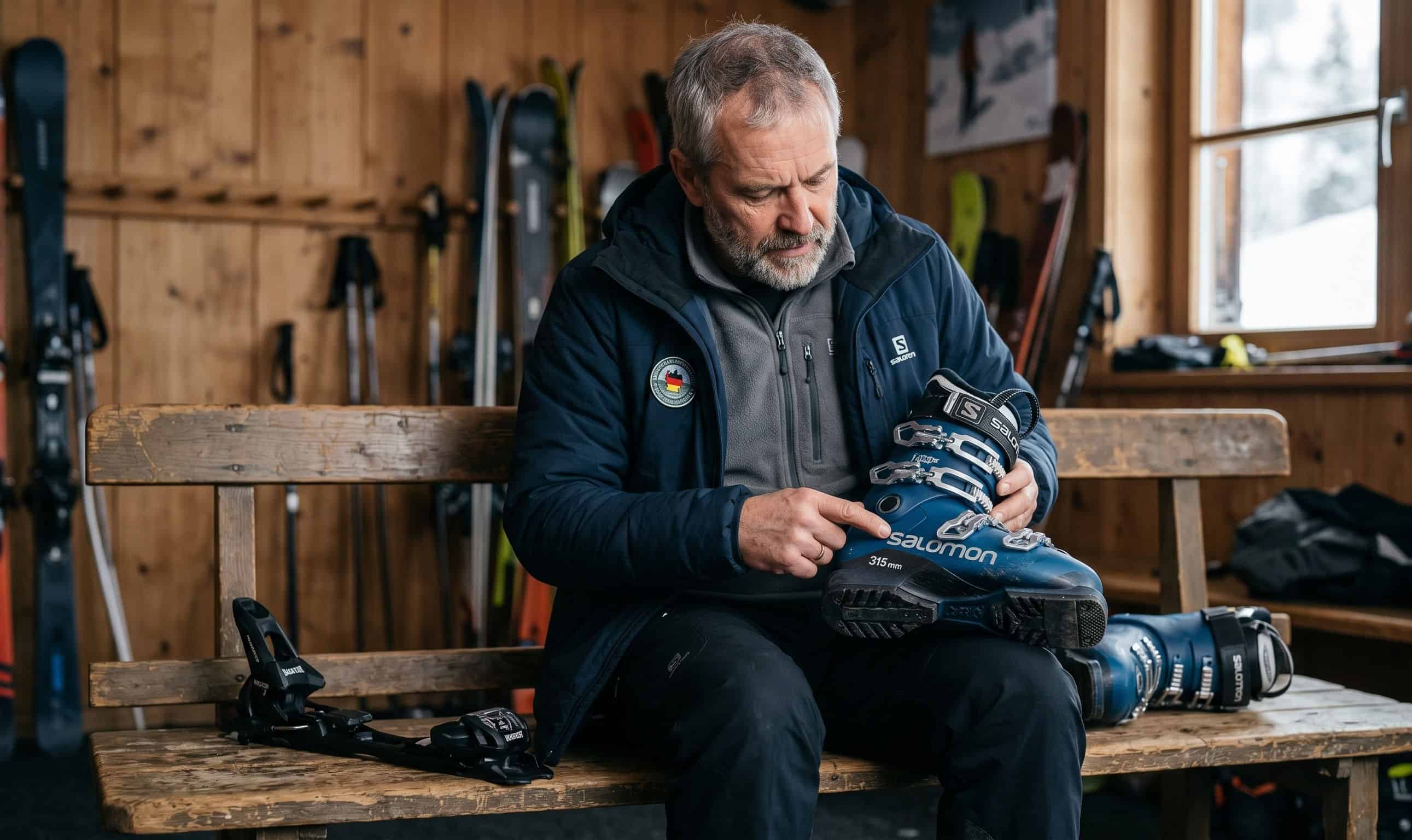 Sohlenlänge Skischuhe 315 mm an der Außenschale für die Bindungseinstellung