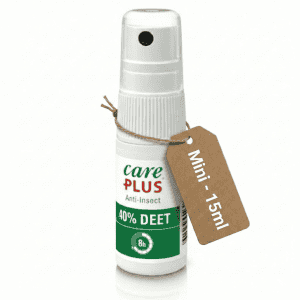 Mückenspray im Mini-Format, 15ml, für Reisen im Flugzeug geeignet.