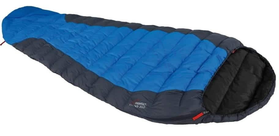 Warmpeace Viking 300 XXL Mumienschlafsack in Blau-Grau – extra weit und lang für große Größen