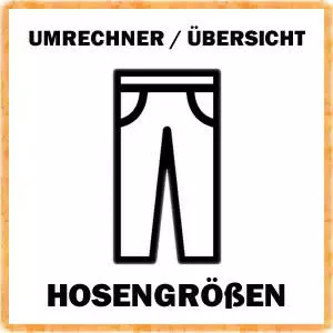 Maßtabelle für Hosen