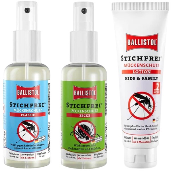 BALLISTOL Stichfrei Lotion + Classic + Zecken Mückenschutz