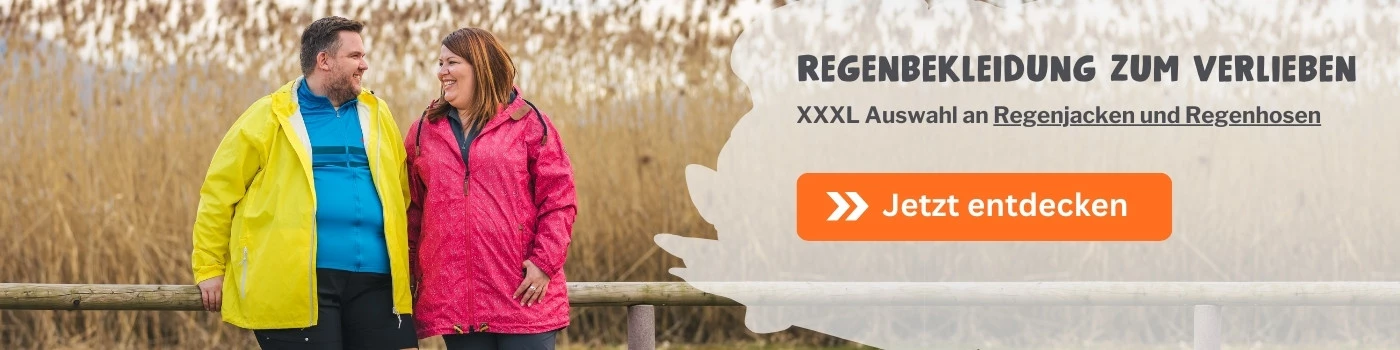 Regenbekleidung in &Uuml;bergr&ouml;&szlig;en f&uuml;r Damen und Herren