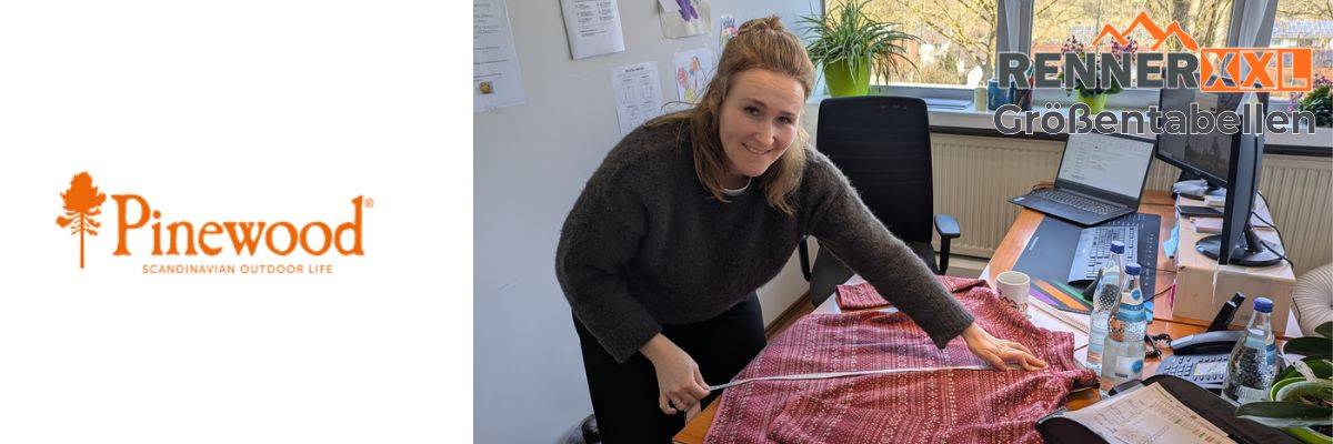 Ramona Wallenberger misst eine Pinewood Hose aus – Pinewood Größentabelle bei RennerXXL