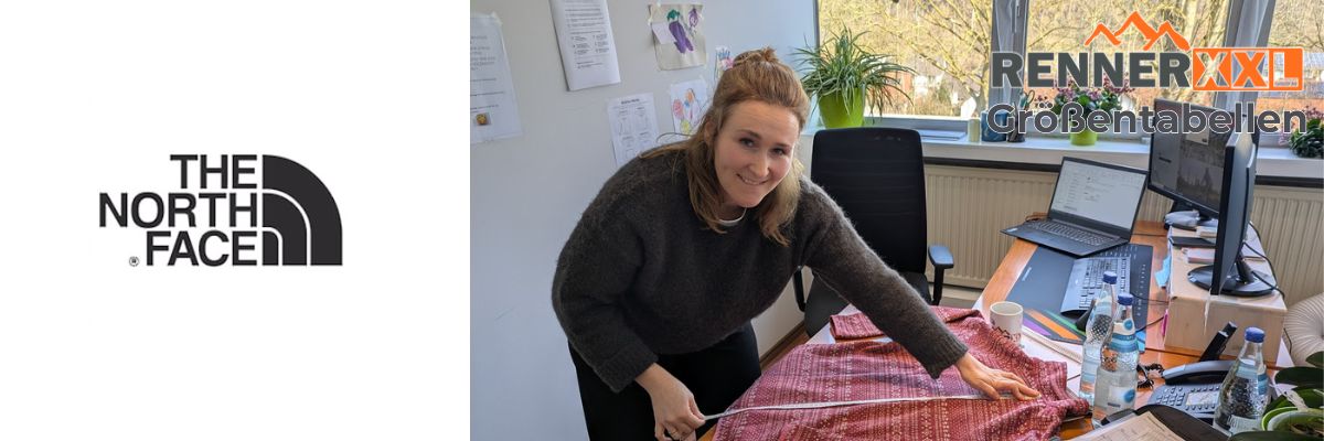 Ramona Wallenberger bei der Größenberatung für North Face Bekleidung im RennerXXL Büro