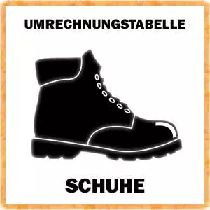 Schuhgrößen-Umrechnungstabelle