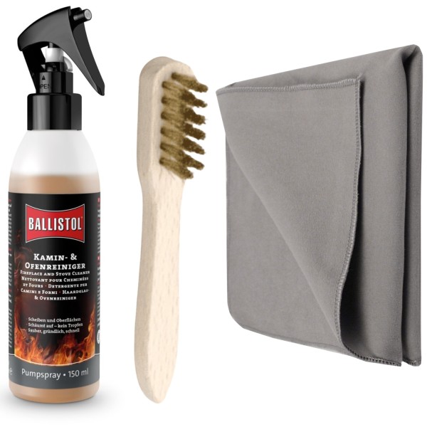 BALLISTOL Camper Gaskocher Pflege-Set + Bürste + Tuch