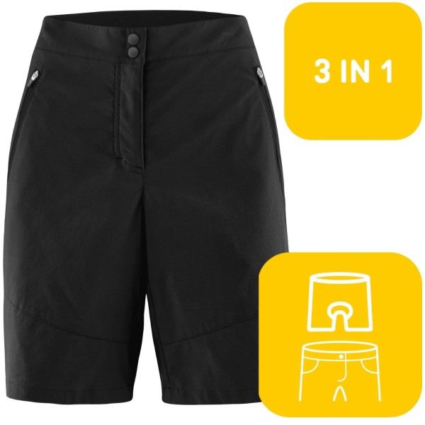 Löffler Damen Bike Shorts 3-in1 mit Innenhose und Polster
