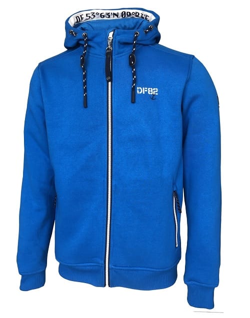 Dryfashion DF82 Zip-Hoodie Herren Übergrößen – Sweatjacke mit Kapuze in Blau bei RennerXXL